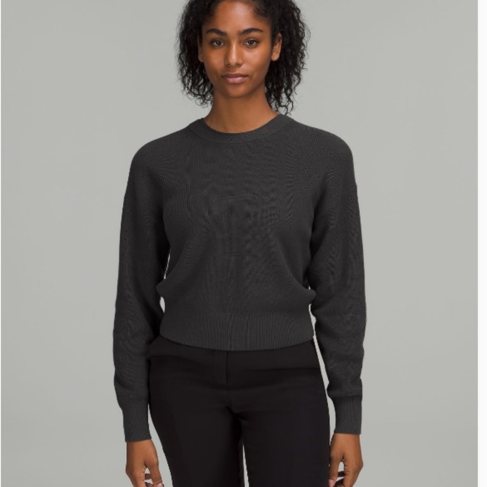 Lululemon Charcoal Grey Cropped Knit Sweater